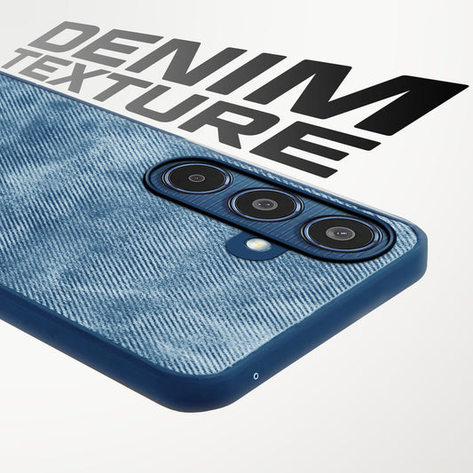 Classic Denim Finish Back Case for Samsung M35 5G with Raised Camera Edges & Micro-Fiber Lining