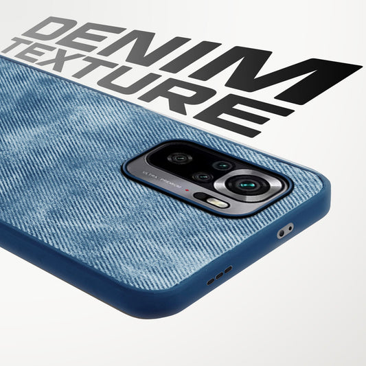 Denim Jeans Cloth Back Cover Case for Redmi Note 10S