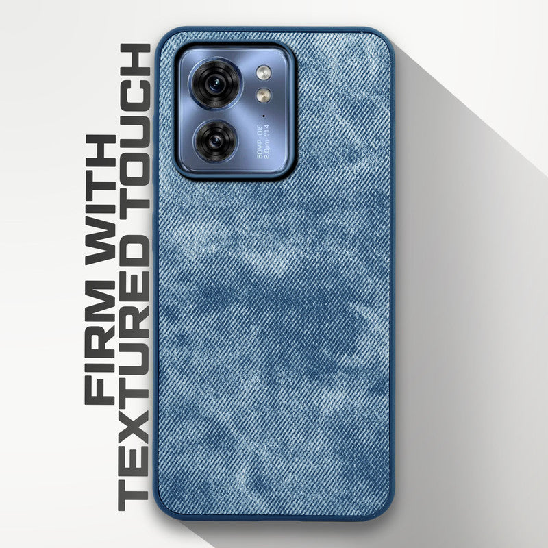 Denim Jeans Cloth Back Cover Case for Motorola Moto Edge 40 5G