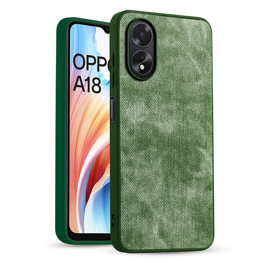 Classic Denim Finish Back Case for Oppo A18