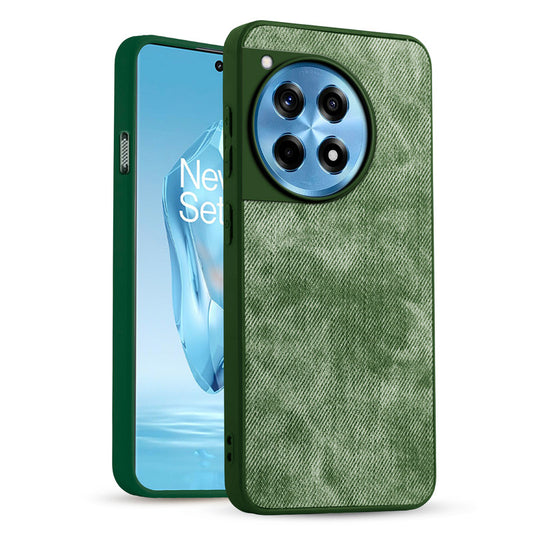 Classic Denim Finish Back Case for OnePlus 12R 5G with Raised Camera Edges & Micro-Fiber Lining