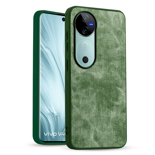 Classic Denim Finish Back Case for Vivo V40 5G with Raised Camera Edges & Micro-Fiber Lining