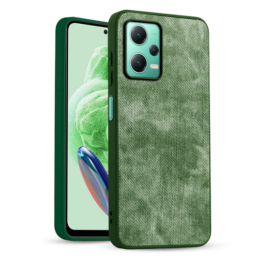 Denim Jeans Cloth Back Cover Case for Redmi Note 12 5G