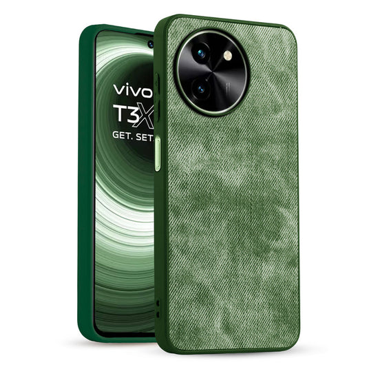Classic Denim Finish Back Case for Vivo T3x 5G