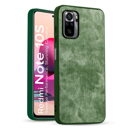 Denim Jeans Cloth Back Cover Case for Redmi Note 10S