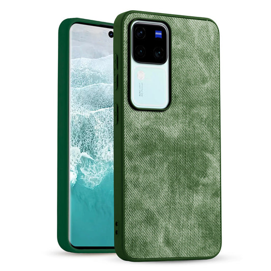 Classic Denim Finish Back Case for Vivo V30 Pro 5G with Raised Camera Edges & Micro-Fiber Lining