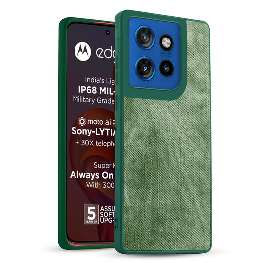 Classic Denim Finish Back Case for Motorola Moto Edge 50 Neo 5G with Raised Camera Edges & Micro-Fiber Lining
