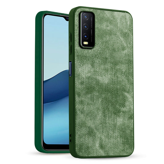 Classic Denim Finish Back Case for Vivo Y20 with Raised Camera Edges & Micro-Fiber Lining