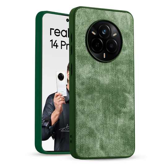 Denim Jeans Cloth Back Cover Case for Realme 14 Pro 5G
