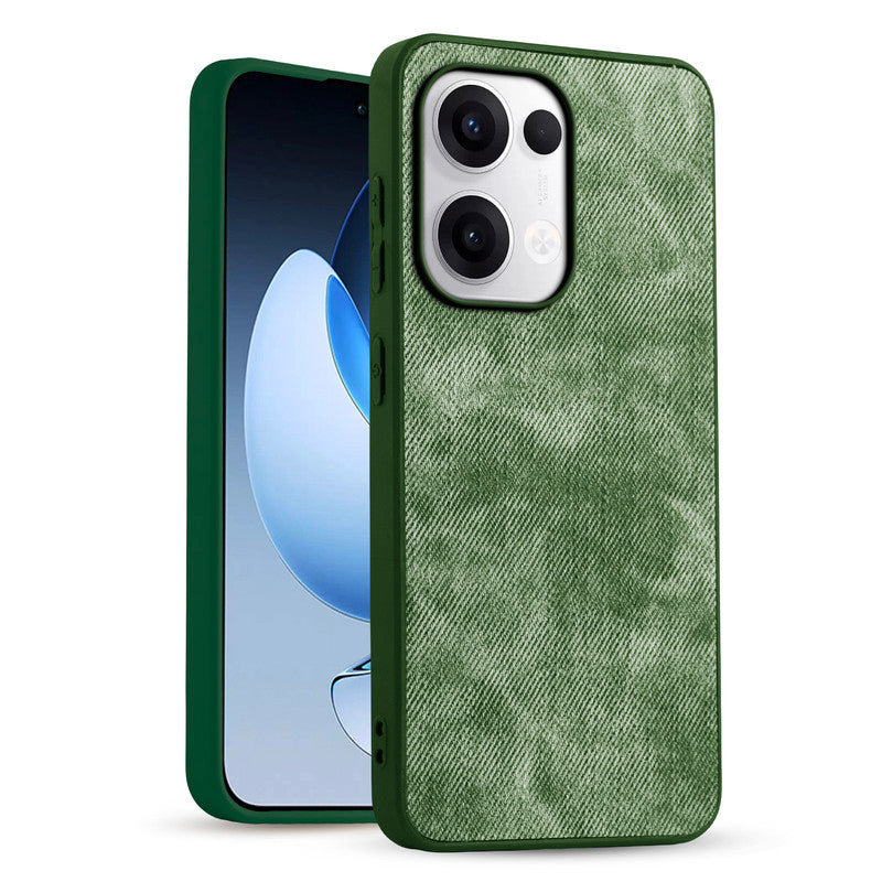Denim Jeans Cloth Back Cover Case for Oppo Reno 13 5G