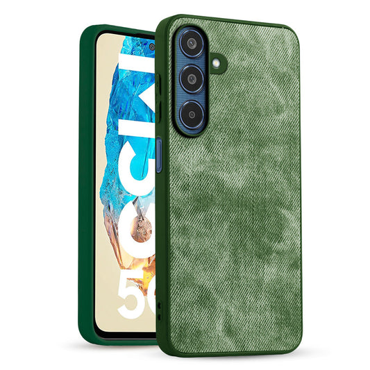 Classic Denim Finish Back Case for Samsung M35 5G with Raised Camera Edges & Micro-Fiber Lining