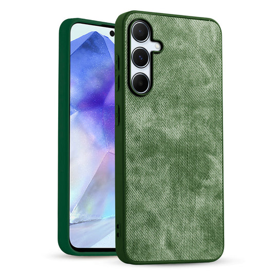 Classic Denim Finish Back Case for Samsung A55 5G with Raised Camera Edges & Micro-Fiber Lining