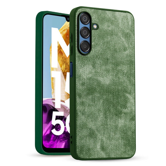Classic Denim Finish Back Case for Samsung M15 5G with Raised Camera Edges & Micro-Fiber Lining