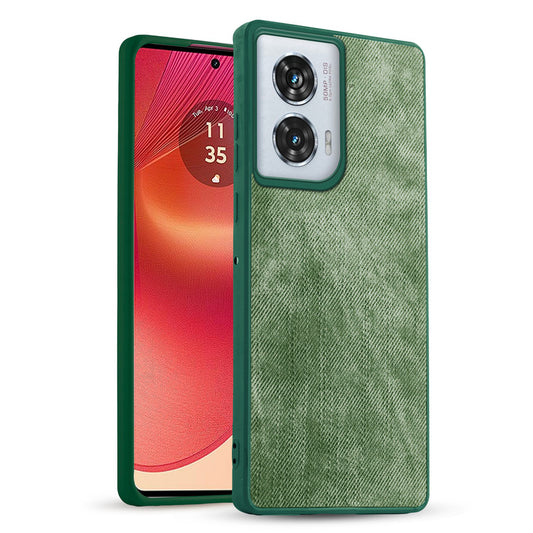 Classic Denim Finish Back Case for Motorola Moto Edge 50 Fusion 5G with Raised Camera Edges & Micro-Fiber Lining
