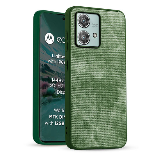 Classic Denim Finish Back Case for Motorola Moto Edge 40 Neo 5G with Raised Camera Edges & Micro-Fiber Lining