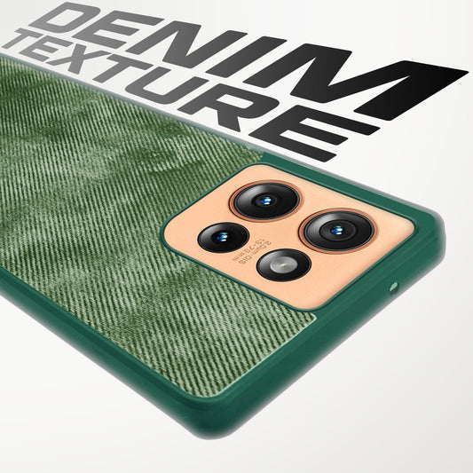 Classic Denim Finish Back Case for Motorola Moto Edge 50 5G with Raised Camera Edges & Micro-Fiber Lining