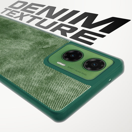 Classic Denim Finish Back Case for Motorola G35 5G with Raised Camera Edges & Micro-Fiber Lining