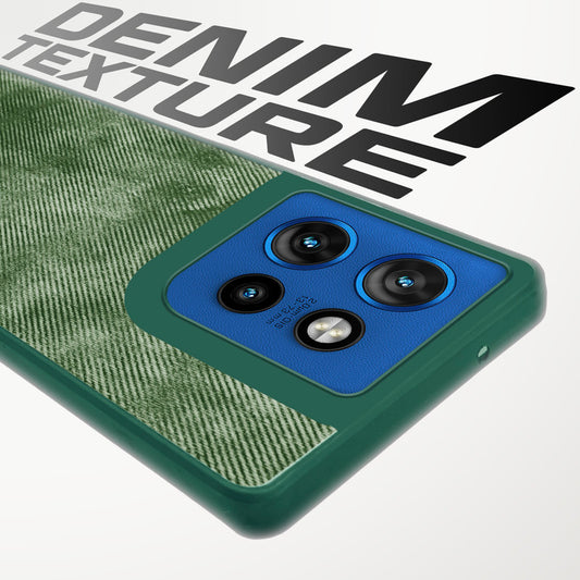 Classic Denim Finish Back Case for Motorola Moto Edge 50 Neo 5G with Raised Camera Edges & Micro-Fiber Lining