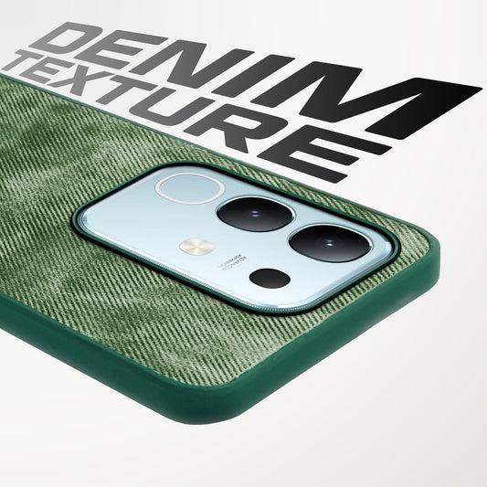 Denim Jeans Cloth Back Cover Case for Vivo T4x 5G