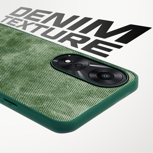 Classic Denim Finish Back Case for Oppo A78 5G with Raised Camera Edges & Micro-Fiber Lining