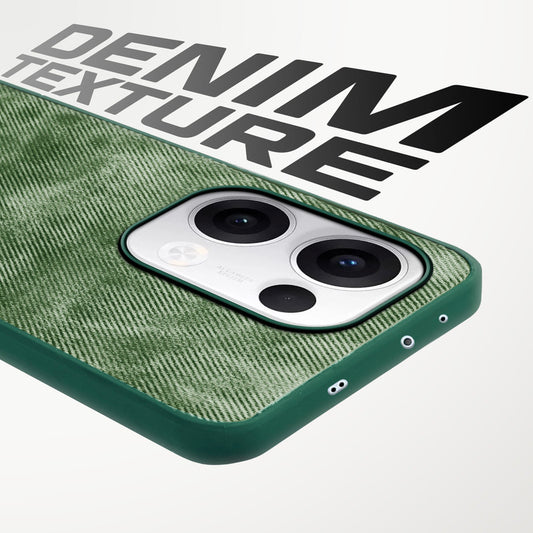 Classic Denim Finish Back Case for Oppo Reno 13 5G with Raised Camera Edges & Micro-Fiber Lining