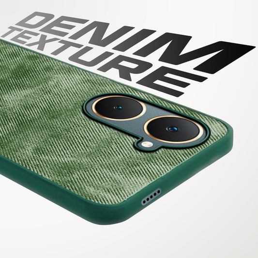 Classic Denim Finish Back Case for Vivo Y18 with Raised Camera Edges & Micro-Fiber Lining