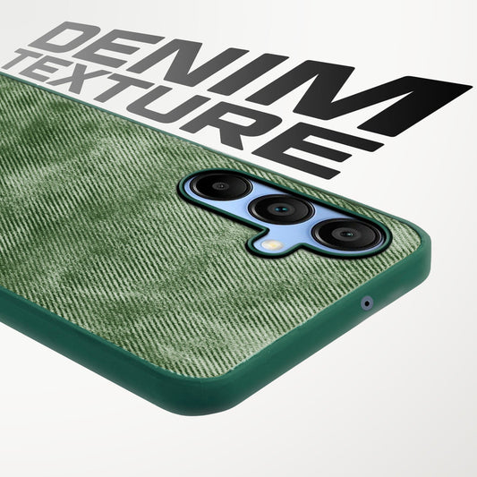 Classic Denim Finish Back Case for Samsung A15 5G with Raised Camera Edges & Micro-Fiber Lining