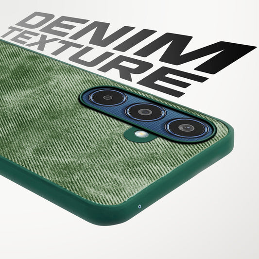 Classic Denim Finish Back Case for Samsung M35 5G with Raised Camera Edges & Micro-Fiber Lining