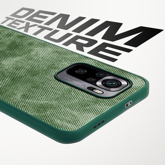 Denim Jeans Cloth Back Cover Case for Redmi Note 10S