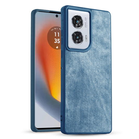 Classic Denim Finish Back Case for Motorola Moto G96 5G