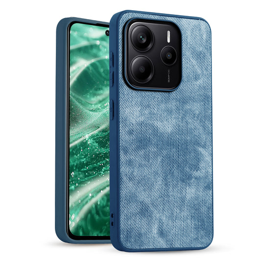 Classic Denim Finish Back Case for Redmi Note 14 SE 5G with Raised Camera Edges & Micro-Fiber Lining