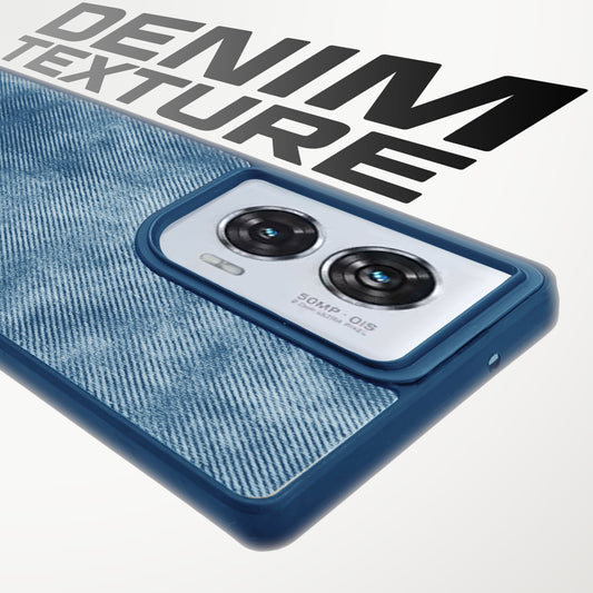 Classic Denim Finish Back Case for Motorola Moto G96 5G