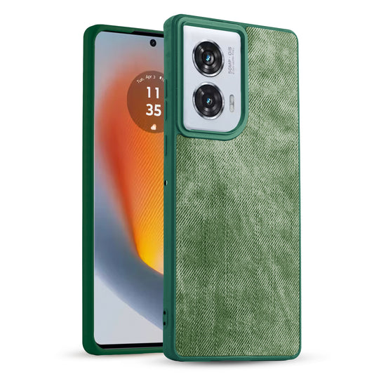 Classic Denim Finish Back Case for Motorola Moto G96 5G