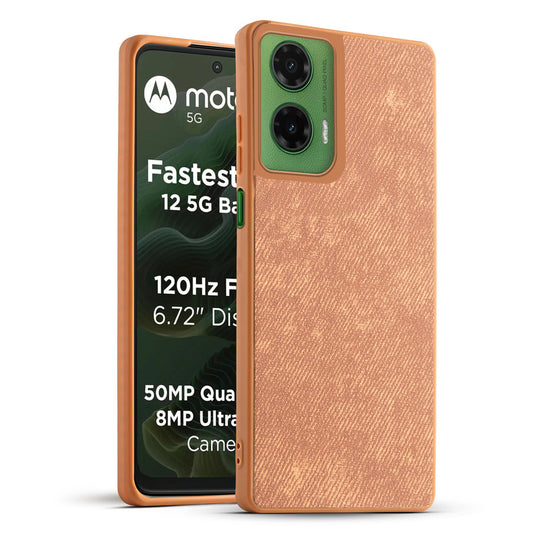 Classic Denim Finish Back Case for Motorola G35 5G with Raised Camera Edges & Micro-Fiber Lining