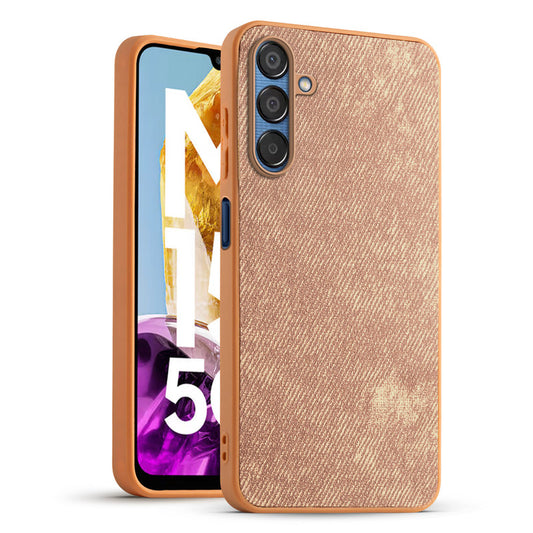 Classic Denim Finish Back Case for Samsung M15 5G with Raised Camera Edges & Micro-Fiber Lining