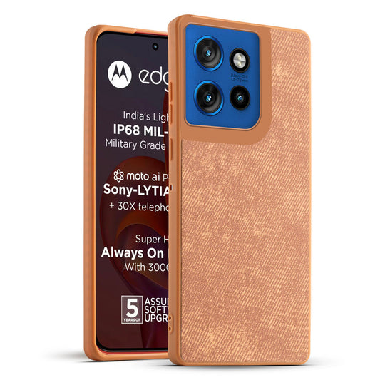 Classic Denim Finish Back Case for Motorola Moto Edge 50 Neo 5G with Raised Camera Edges & Micro-Fiber Lining