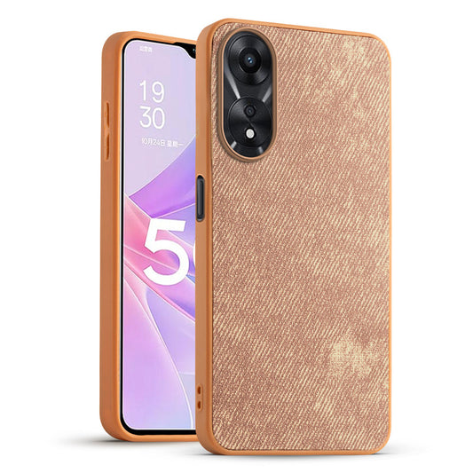 Classic Denim Finish Back Case for Oppo A78 5G with Raised Camera Edges & Micro-Fiber Lining