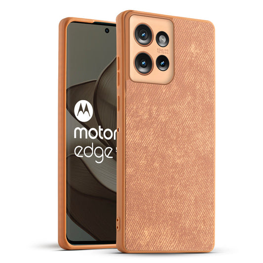 Classic Denim Finish Back Case for Motorola Moto Edge 50 5G with Raised Camera Edges & Micro-Fiber Lining