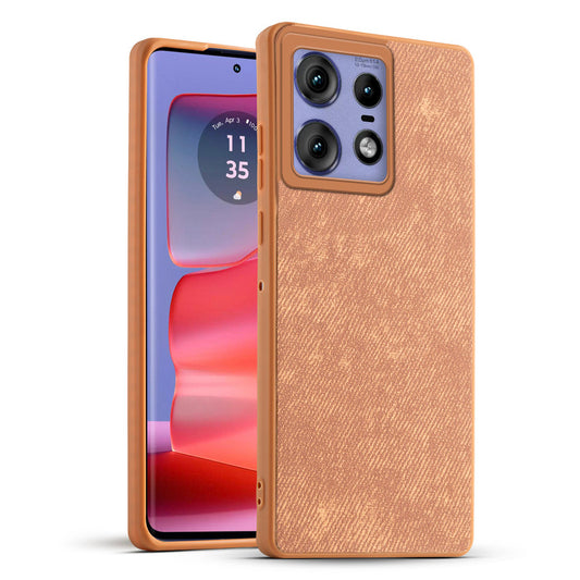 Classic Denim Finish Back Case for Motorola Moto Edge 50 Pro 5G with Raised Camera Edges & Micro-Fiber Lining