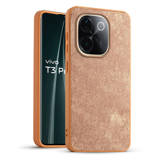 Denim Jeans Cloth Back Cover Case for Vivo T3 Pro 5G