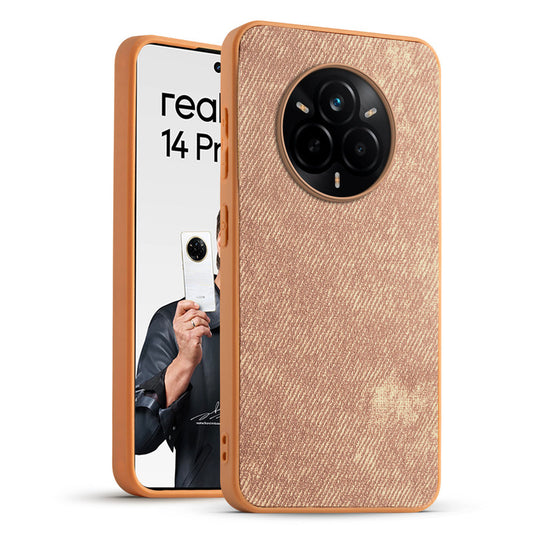 Denim Jeans Cloth Back Cover Case for Realme 14 Pro 5G