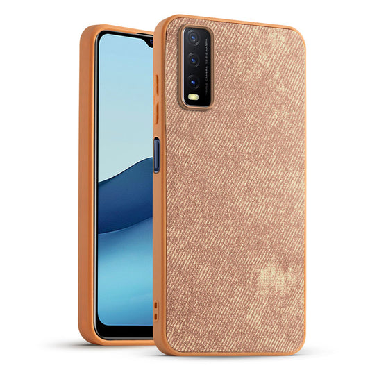 Classic Denim Finish Back Case for Vivo Y20 with Raised Camera Edges & Micro-Fiber Lining