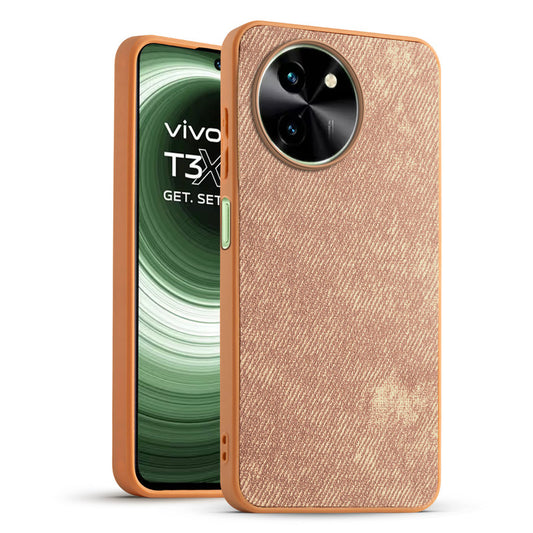 Classic Denim Finish Back Case for Vivo T3x 5G