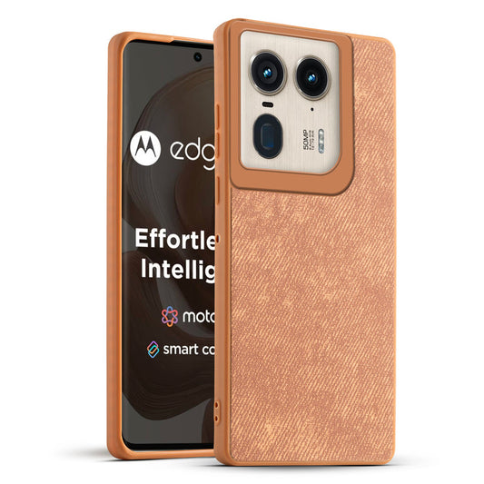 Denim Jeans Cloth Back Cover Case for Motorola Moto Edge 50 Ultra 5G