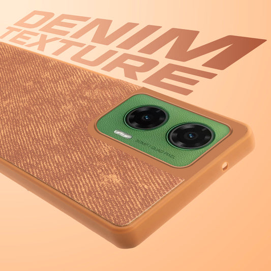 Classic Denim Finish Back Case for Motorola G35 5G with Raised Camera Edges & Micro-Fiber Lining