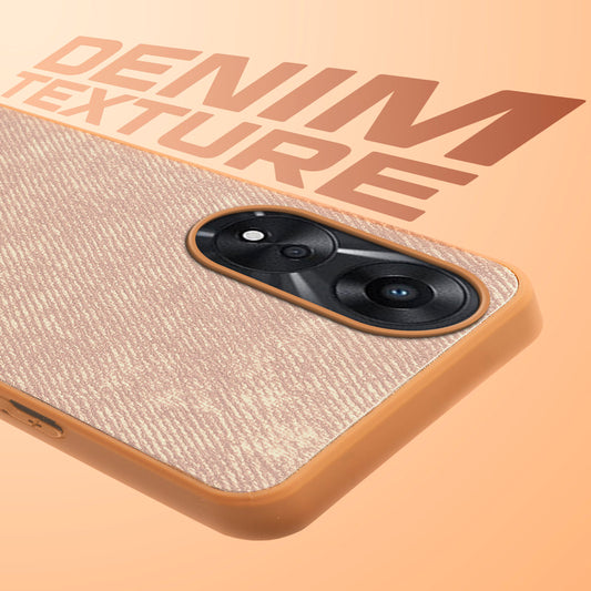 Classic Denim Finish Back Case for Oppo A78 5G with Raised Camera Edges & Micro-Fiber Lining