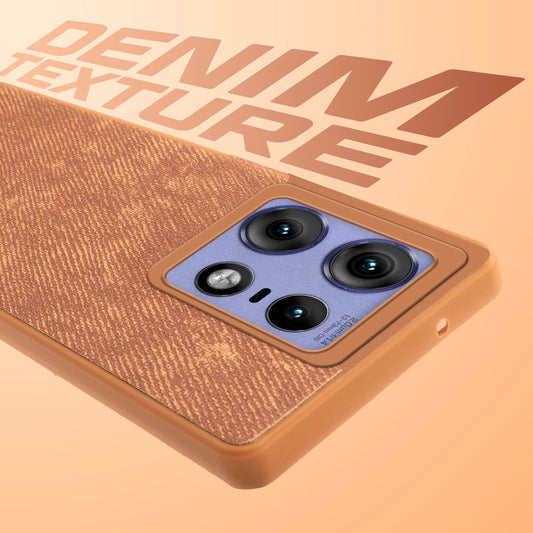 Denim Jeans Cloth Back Cover Case for Motorola Moto Edge 50 Pro 5G