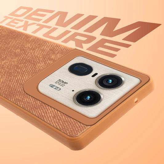 Denim Jeans Cloth Back Cover Case for Motorola Moto Edge 50 Ultra 5G