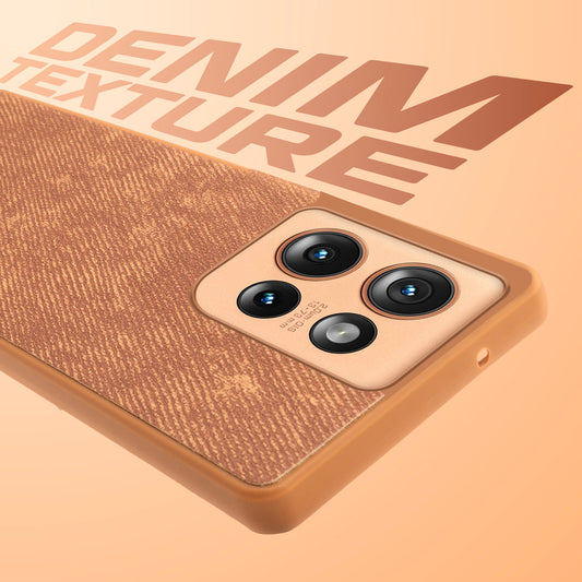 Classic Denim Finish Back Case for Motorola Moto Edge 50 5G with Raised Camera Edges & Micro-Fiber Lining