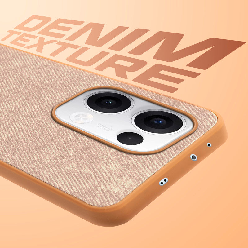 Denim Jeans Cloth Back Cover Case for Oppo Reno 13 5G